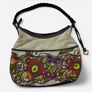 Floral Canvas Shoulder Bag